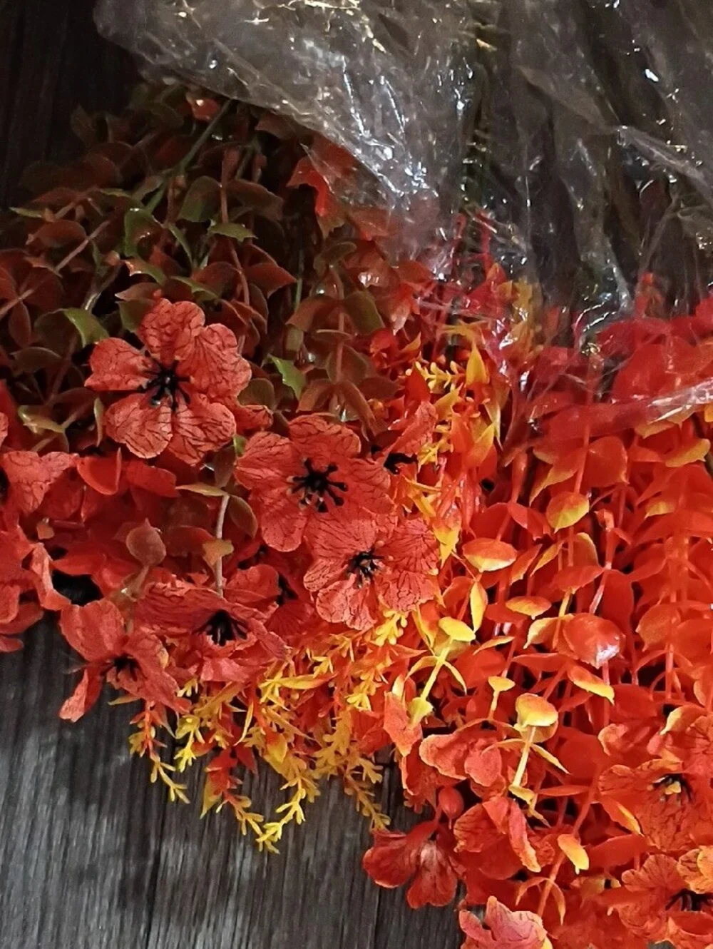Vibrant 12 Stems Of Orange & Yellow Faux Floral Bouquet-Fall Decorative Accent